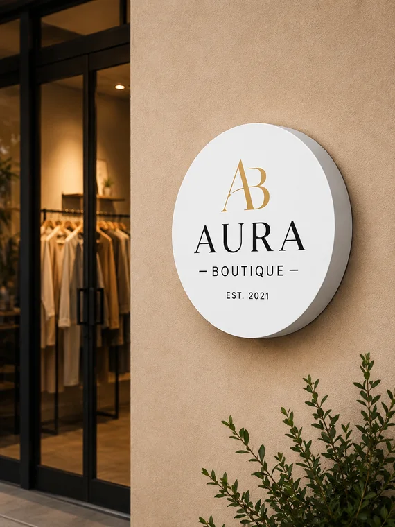 Letrero LED circular para boutique con envío gratis a toda Guatemala